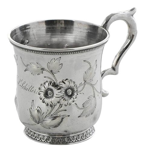 NEW ORLEANS COINS SILVER MUG,