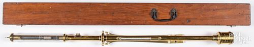 NEW YORK BRASS STICK BAROMETER,