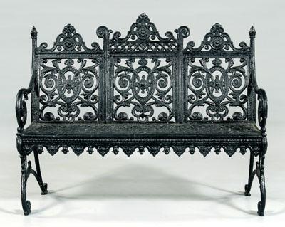 New York cast iron garden bench,