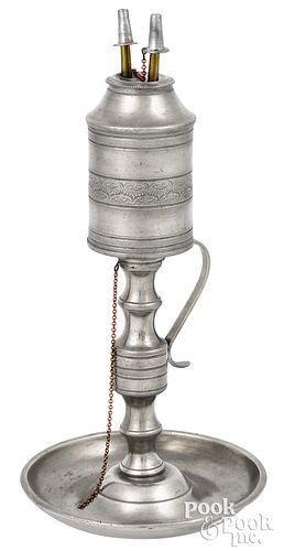 NEW YORK CITY PEWTER FLUID LAMP,