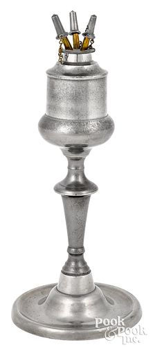 NEW YORK CITY PEWTER FLUID LAMP,