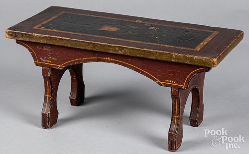 NEW YORK PAINTED PINE FOOTSTOOL,
