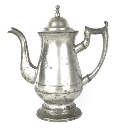 New York pewter coffee pot ca. 1840