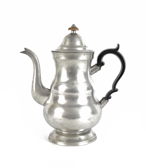 New York pewter coffee pot ca. 1840