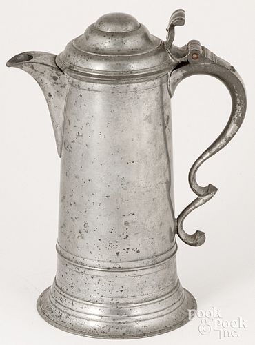 NEW YORK PEWTER FLAGON, 19TH