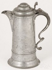 NEW YORK PEWTER FLAGON, 19TH C
