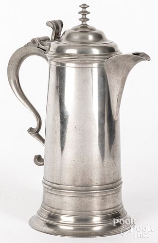 NEW YORK PEWTER FLAGON, 19TH