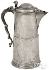 NEW YORK PEWTER FLAGON, CA. 17