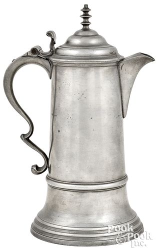 NEW YORK PEWTER FLAGON, CA. 1840New
