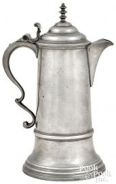 NEW YORK PEWTER FLAGON, CA. 18