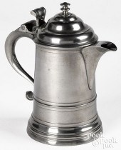 NEW YORK PEWTER FLAGON, CA. 18