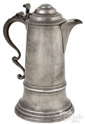 NEW YORK PEWTER FLAGON, MID 19