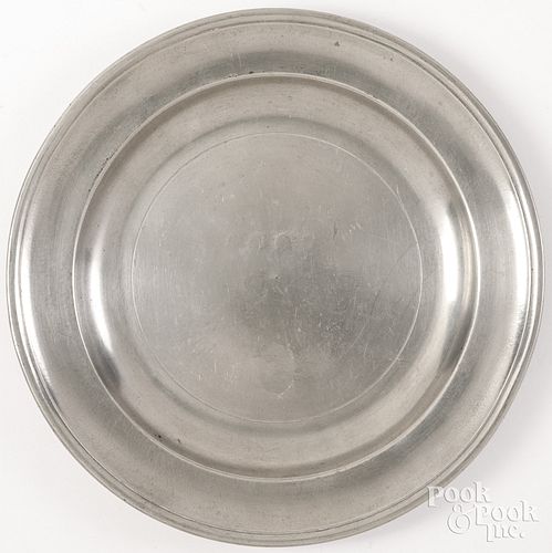NEW YORK PEWTER PLATE, CA.
