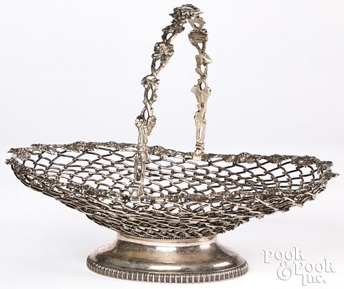 NEW YORK SILVER WIREWORK BASKET,