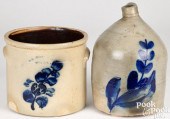 NEW YORK STONEWARE JUG AND CRO