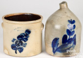 NEW YORK STONEWARE JUG AND CRO
