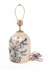 NEW YORK STONEWARE JUG LAMP. C