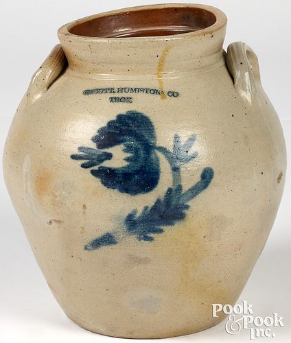 NEW YORK STONEWARE OVOID CROCK,