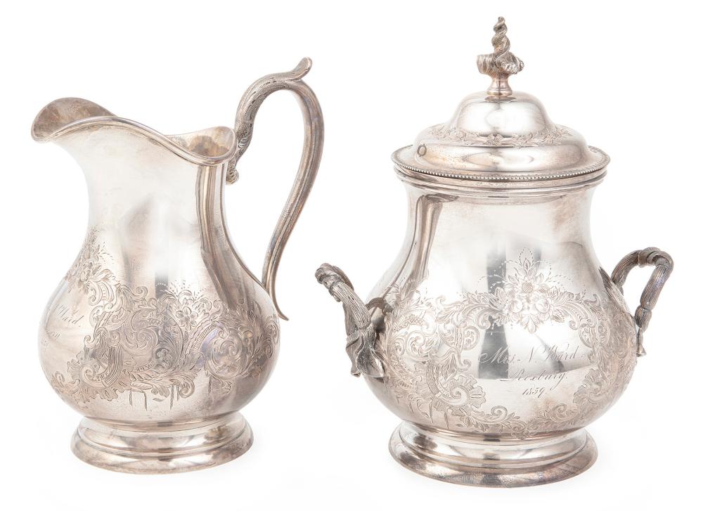 NEWELL HARDING COIN SILVER SUGAR
