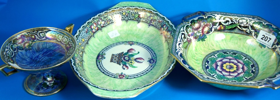 Newhall lustre dish decorated