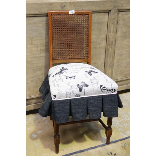 Newly upholstered cane back bedroom