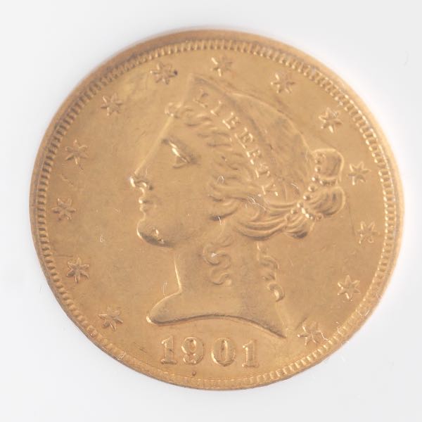 NGC 1901 S $5 MS 62  Mintage