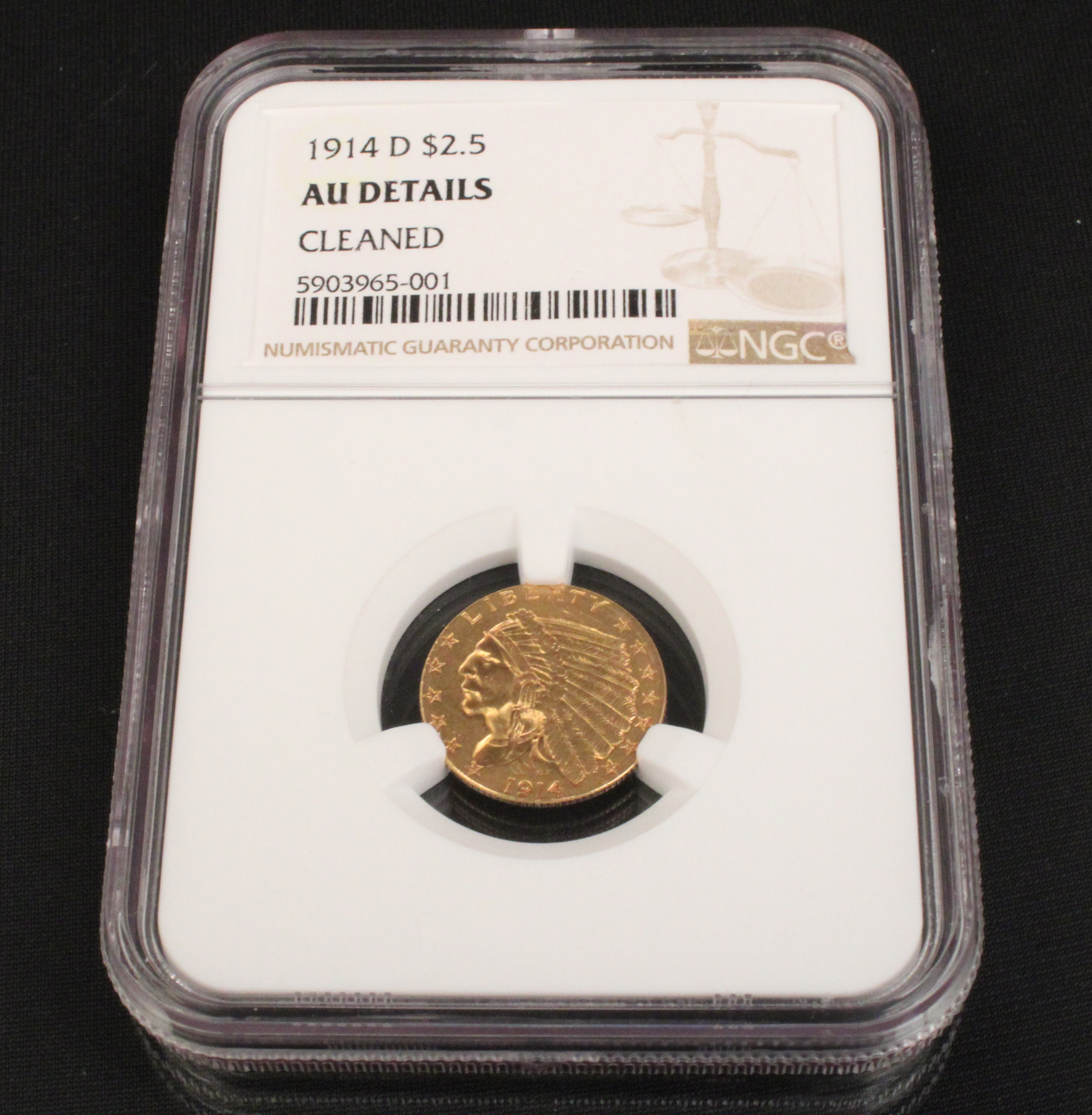NGC GRADED 1914D $2.50 GOLD
