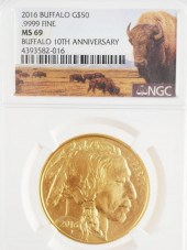 NGC MS69 2016 GOLD BUFFALO $50