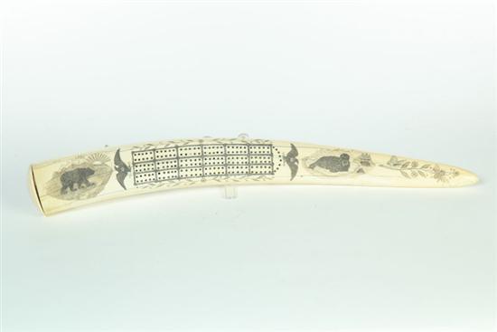 NGRAVED CRIBBAGE BOARD.  Eskimo 