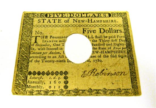 NH - Five Dollar Note -
