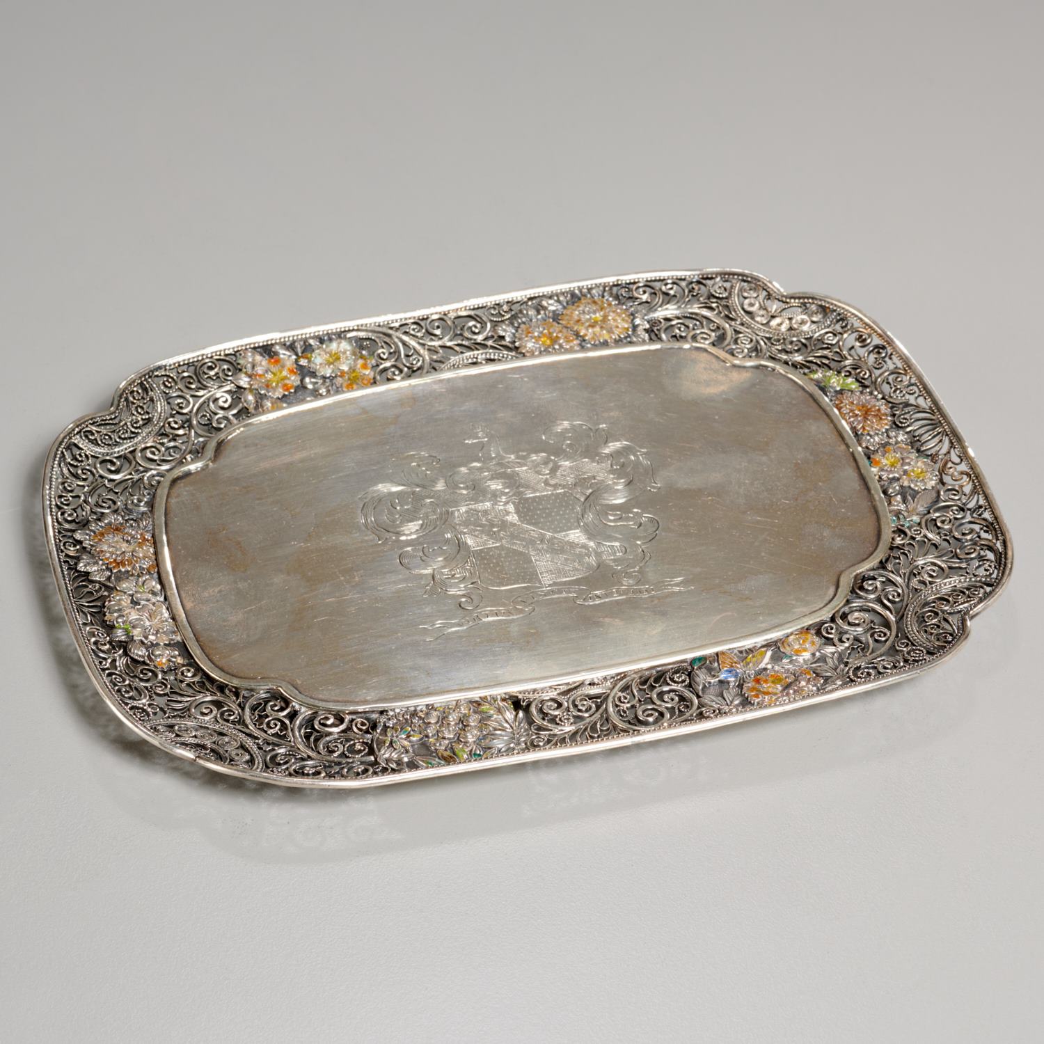 NICE ANTIQUE ENAMELED SILVER