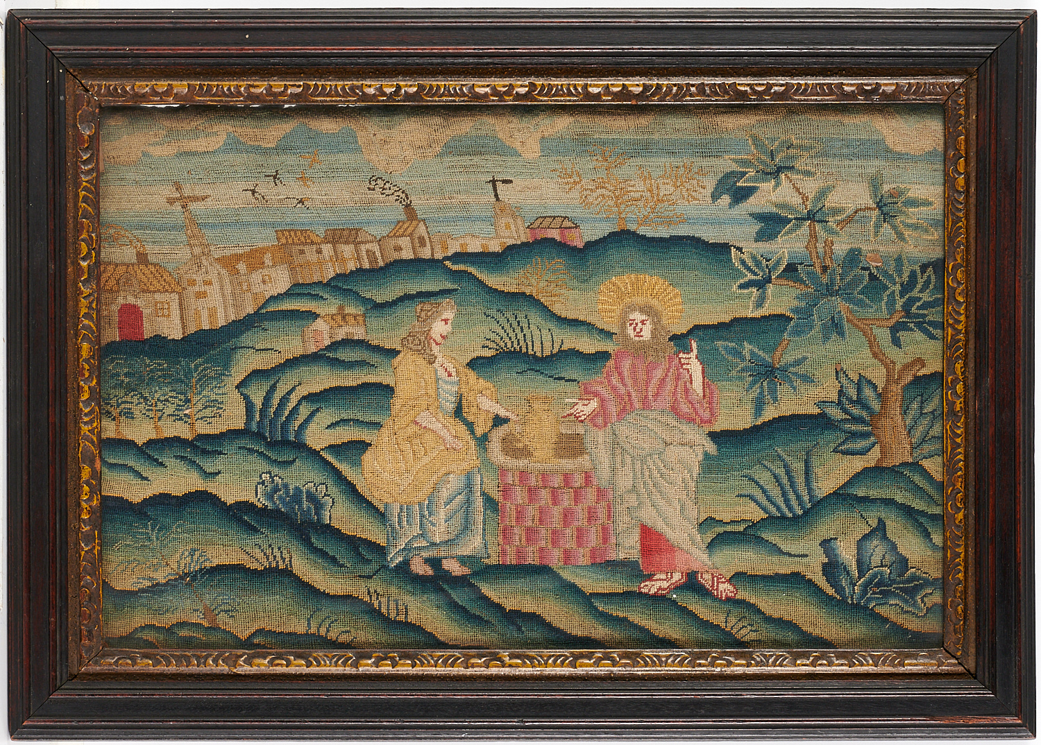 NICE ENGLISH QUEEN ANNE PETIT POINT