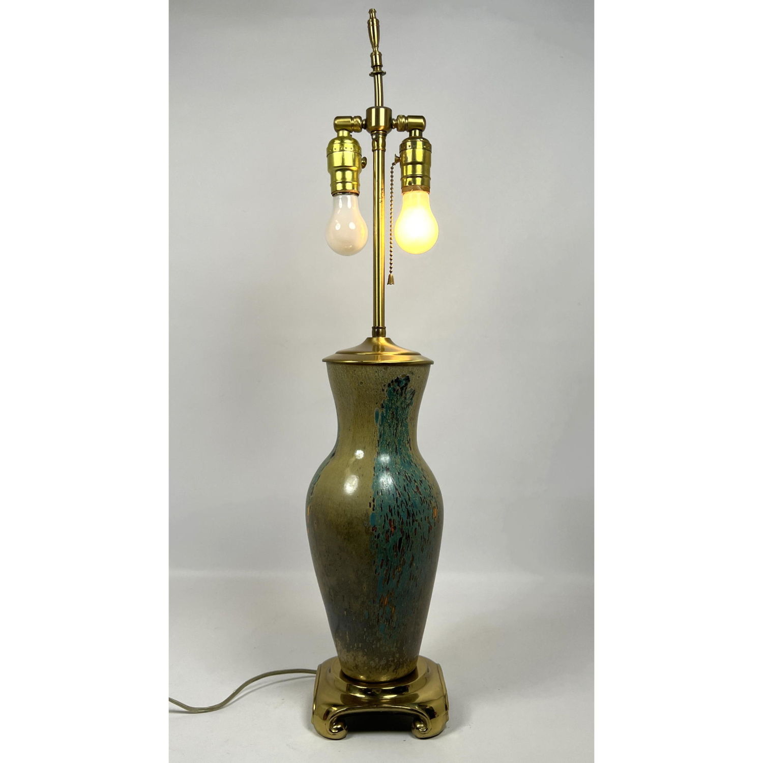 Nice Glazed Pottery Table Lamp with