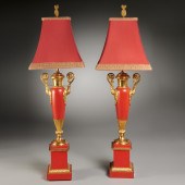 NICE PAIR EMPIRE TOLE AND GILT