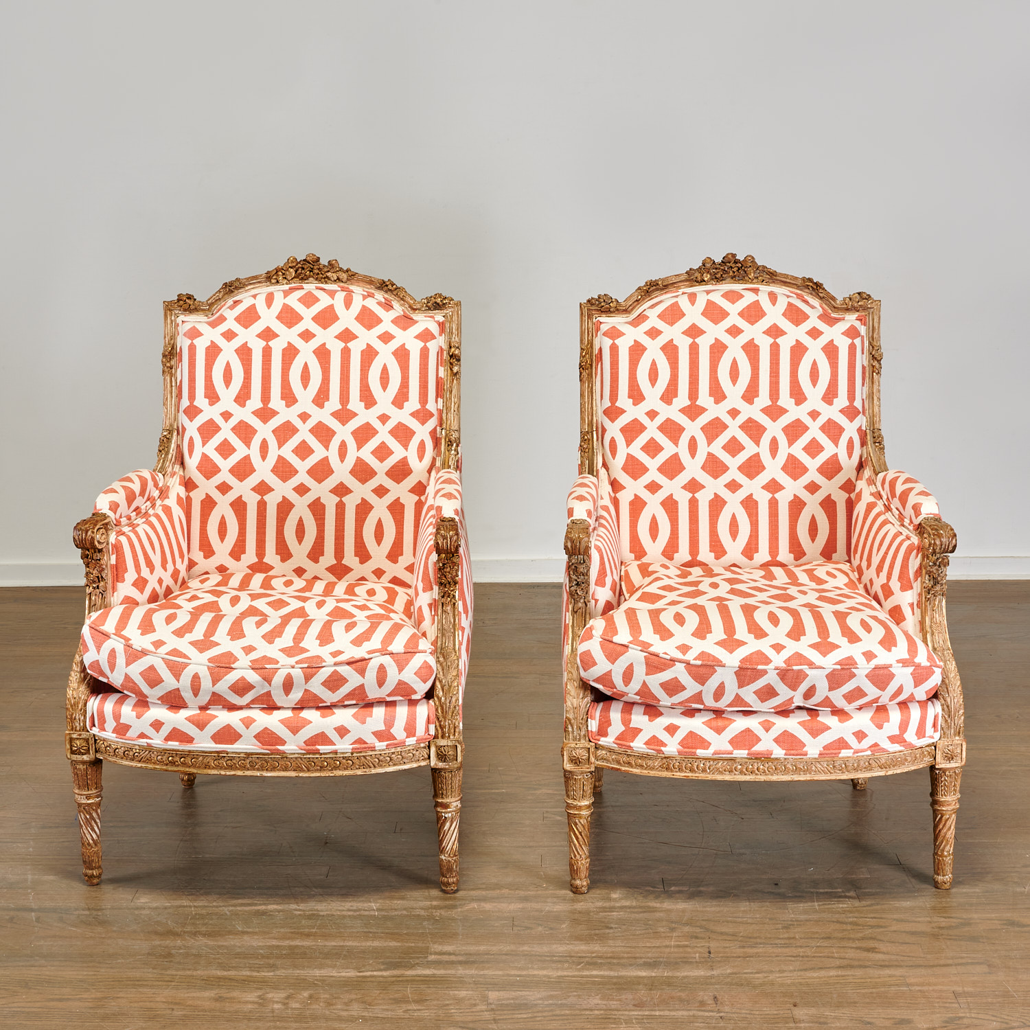 NICE PAIR LOUIS XVI CARVED GILTWOOD