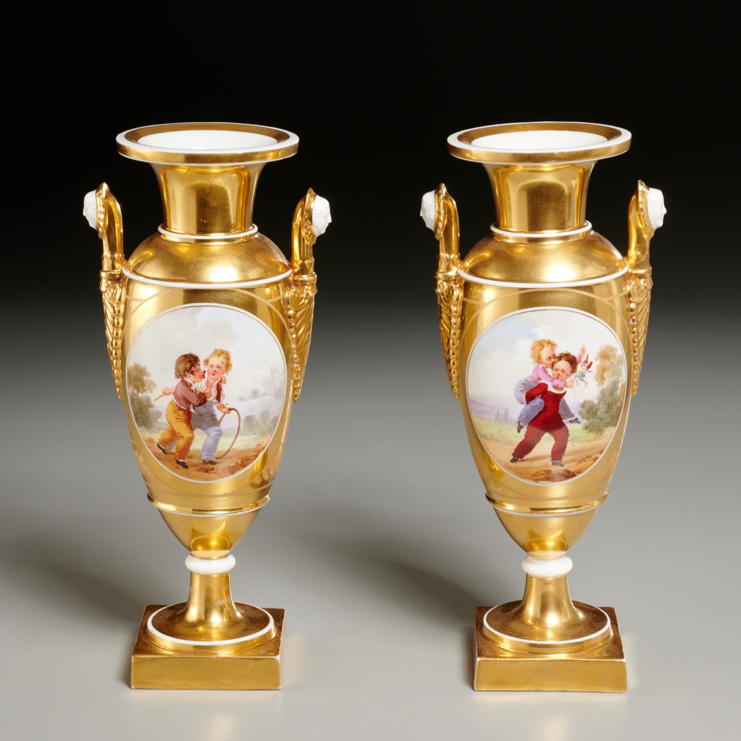 NICE PAIR OLD PARIS PORCELAIN