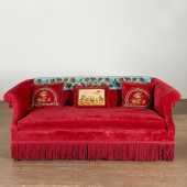 NICE RED VELVET SOFA WITH VICT