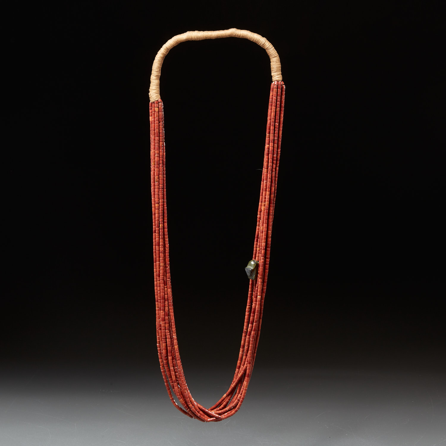 NICE ZUNI 10-STRAND CORAL BEAD