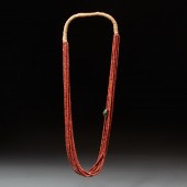 NICE ZUNI 10-STRAND CORAL BEAD
