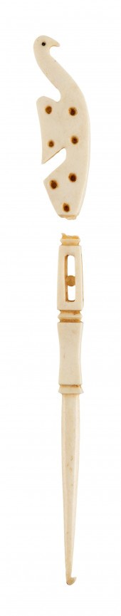 NICELY CARVED WHALEBONE HOOK 1