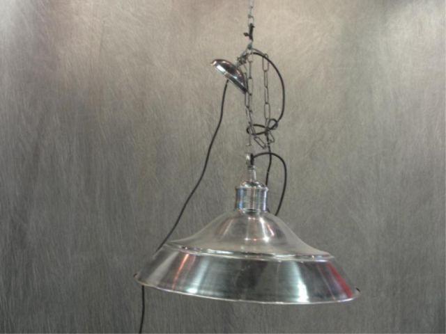 Nickel Pendant Lamp. From a Long
