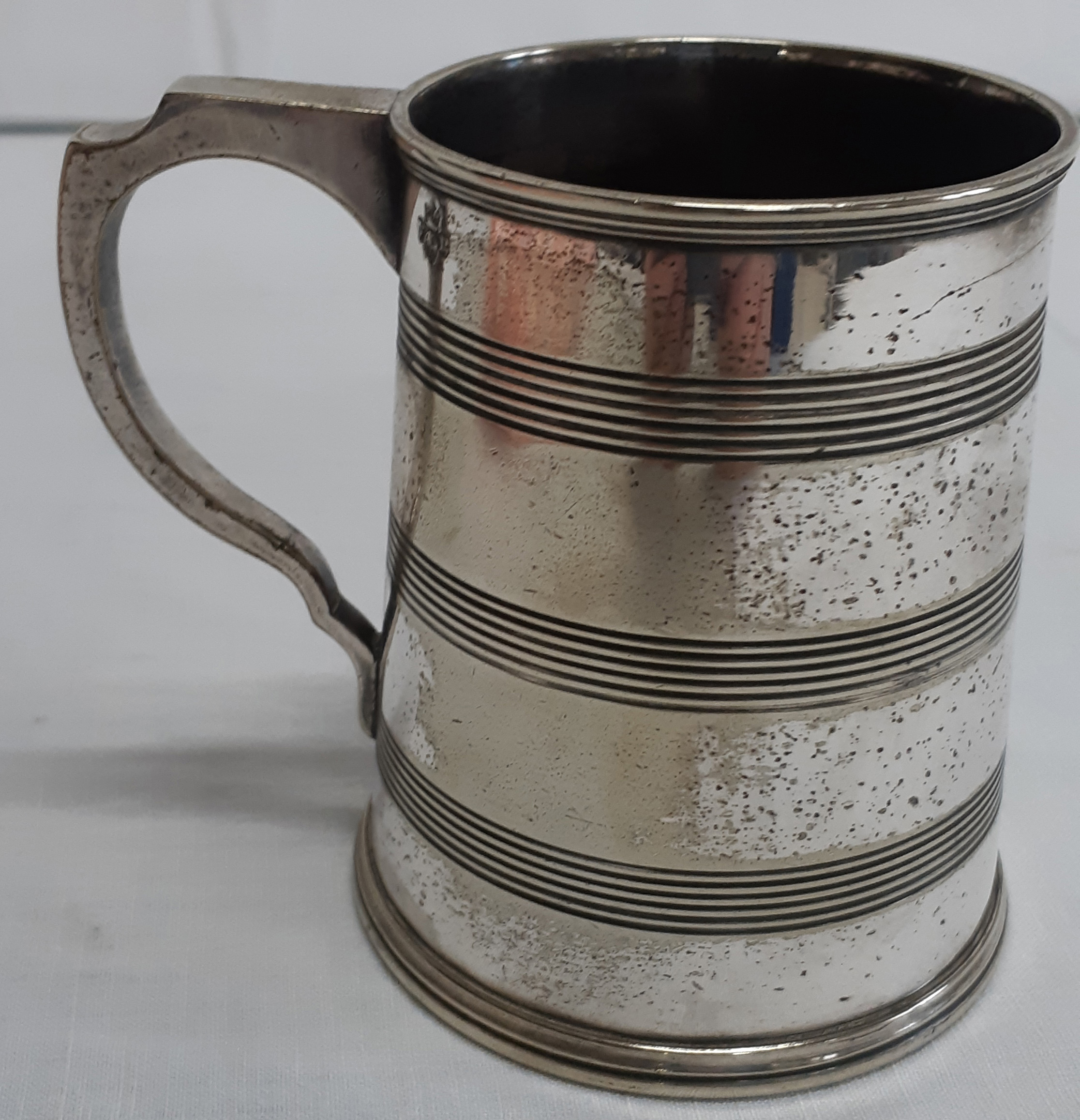 NICKLED SILVER TANKARD BY OTTAWAY