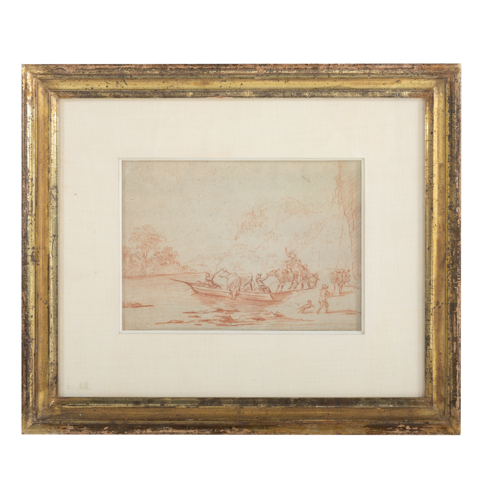 NICOLAES BERCHEM. BOAT SCENE, RED