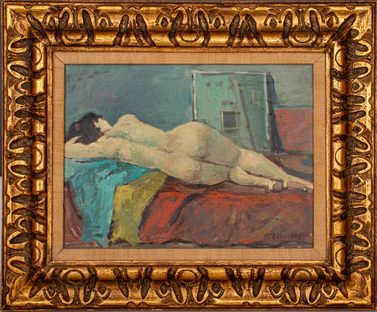 NICOLAI CIKOVSKY RECLINING NUDE OIL