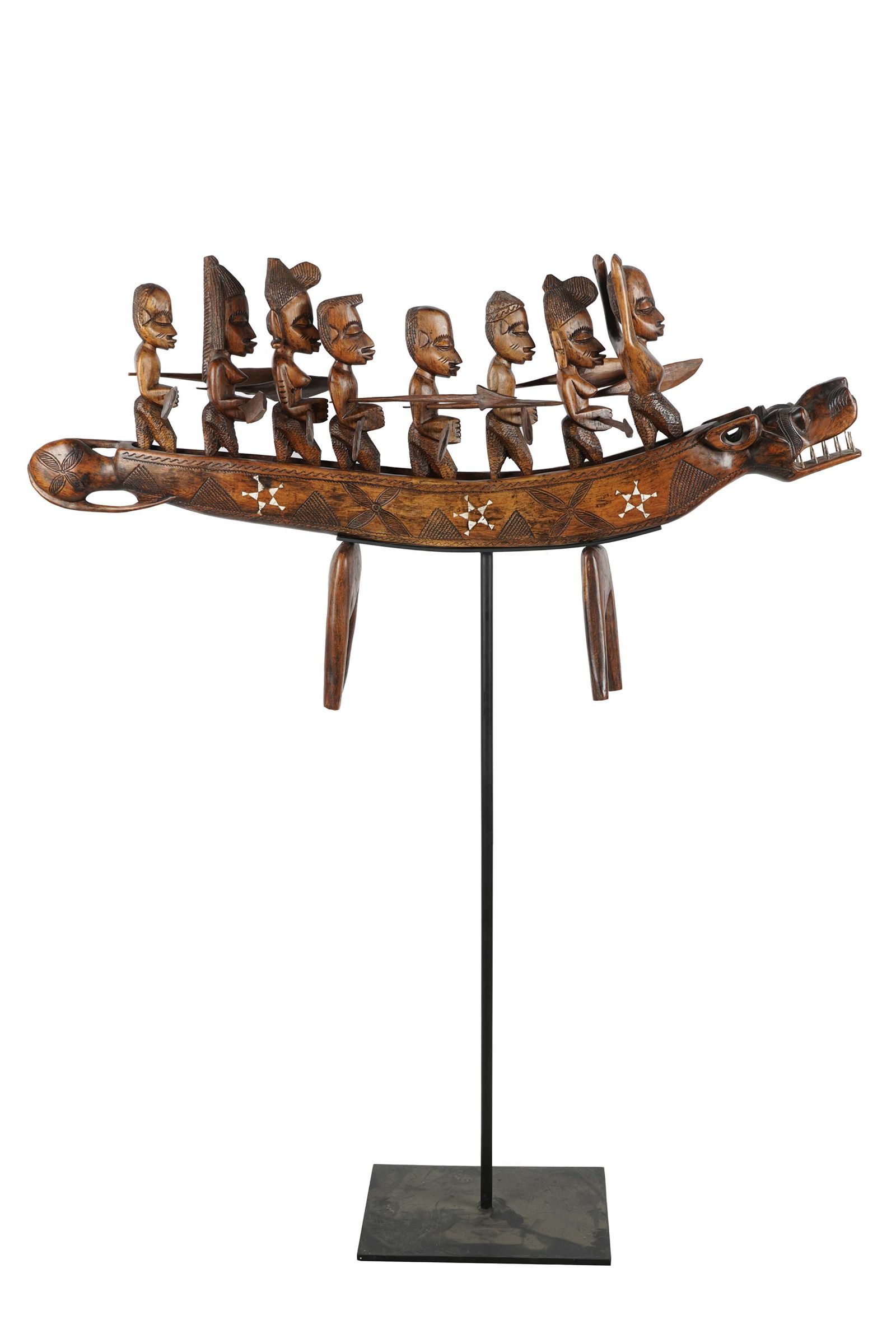 NIGERIAN INLAID WOOD BOAT