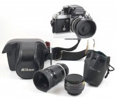NIKON F2A SLR, 2 NIKKOR LENSES
