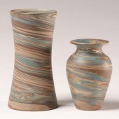Niloak art pottery vases; miss