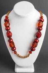 NINA RICCI GOLD-TONE & BEADED