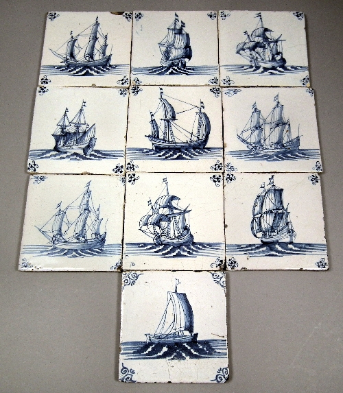 Nine 18th Century Dutch Delft