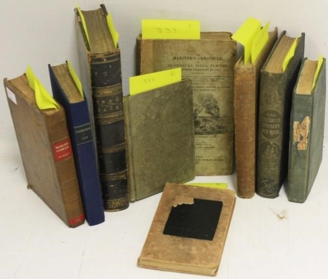 NINE 19TH C BOOKS RELATED TO MARINE